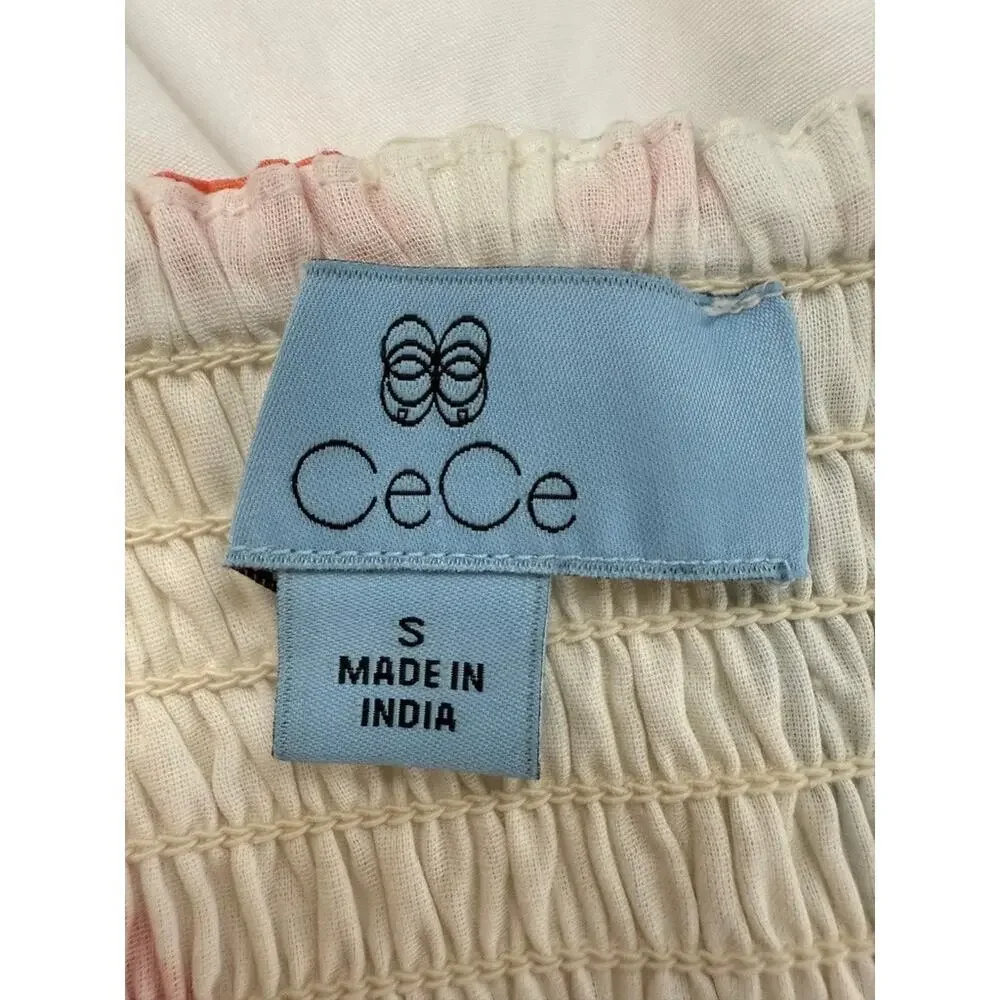 NWT CeCe 2-Piece Cotton Set S Tank Top + Tiered Maxi Skirt Floral Ric-Rac - Picture 5 of 6